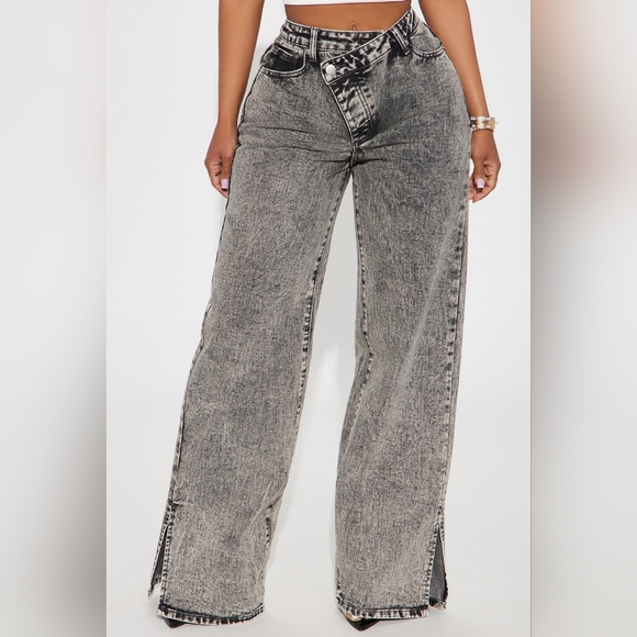 Fashion Nova Denim - Grey Acid Wash Jeans